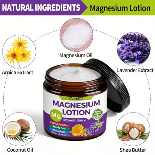 Reines Magnesiumöl Spray + Lotion Set für Schlaf, Bein- und Muskelentspannung – Duftneutral, Nicht Fettend, Weniger Juckreiz, 100% Magnesiumchlorid Sole, Lotion mit Feuchtigkeitsspendenden Ergänzungen wie Arnika, Lavendel