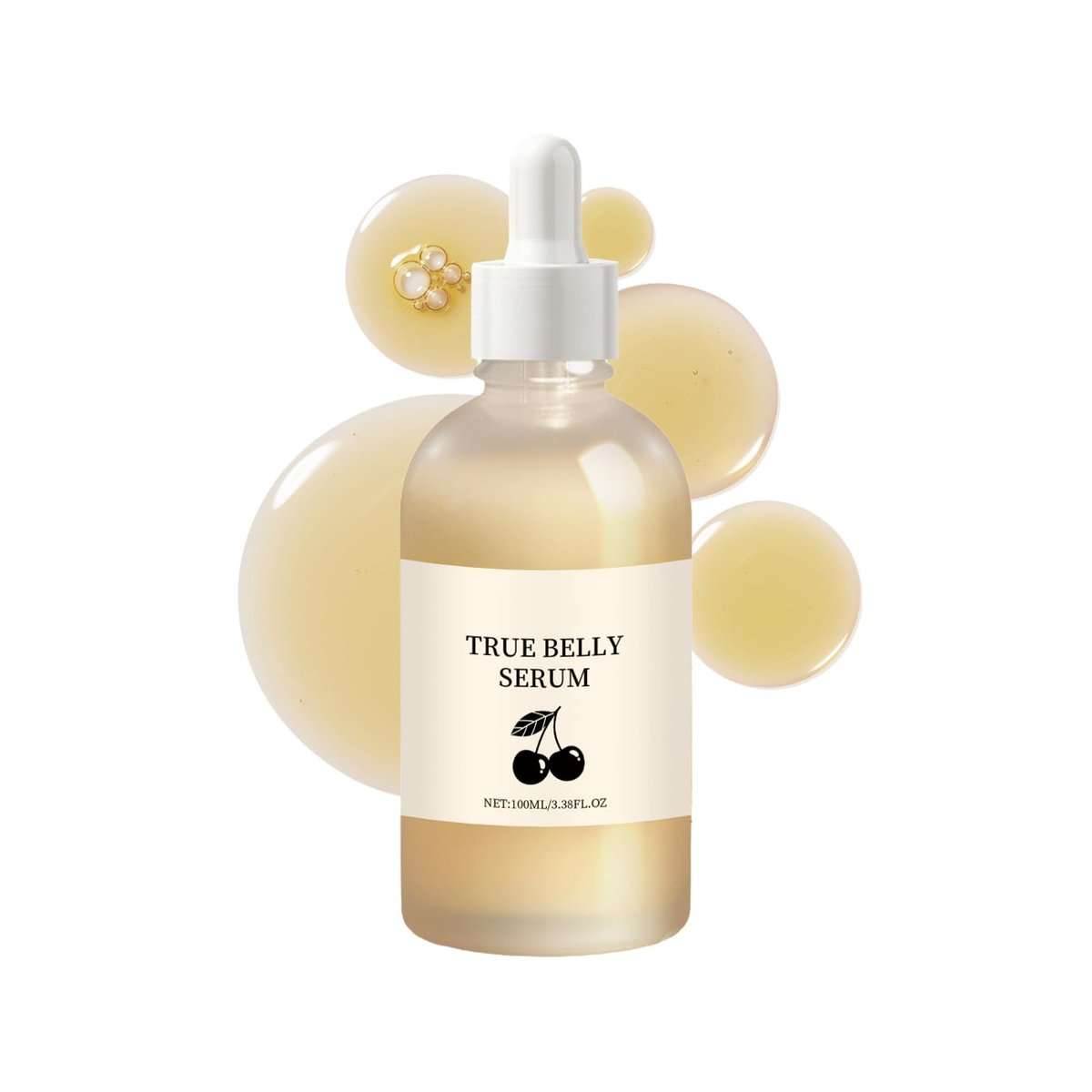 BlueBouff True Belly Serum mit Kirsch-Extrakt – Schwangerschaftssicheres Bauchöl für Schwangerschaftsstreifen, unterstützt die Hautfeuchtigkeit, 100 ml