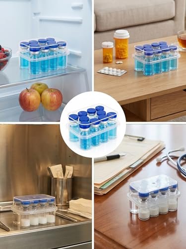 3 ml Peptid-Aufbewahrungsbox für den Kühlschrank, 10-Fach Vial-Halter für Insulin & Peptide, Transparentes Vial-Aufbewahrungsetui für Diabetespflege, Labor und Zuhause von WIBOND