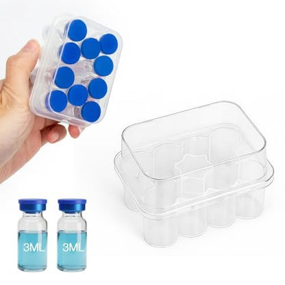 3 ml Peptid-Aufbewahrungsbox für den Kühlschrank, 10-Fach Vial-Halter für Insulin & Peptide, Transparentes Vial-Aufbewahrungsetui für Diabetespflege, Labor und Zuhause von WIBOND