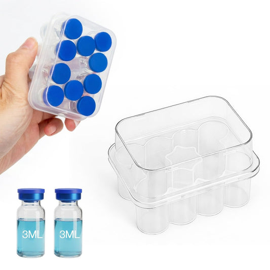 3 ml Peptid-Aufbewahrungsbox für den Kühlschrank, 10-Fach Vial-Halter für Insulin & Peptide, Transparentes Vial-Aufbewahrungsetui für Diabetespflege, Labor und Zuhause von WIBOND