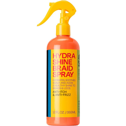 LOCK'N SLEEK Hydra Shine Braid Spray (355 ml) - Lindert juckende & trockene Kopfhaut - Feuchtigkeitsspender & Hochglanz für stumpfes Haar - Reinigt & belebt Zöpfe, Locs, Twists, Cornrows