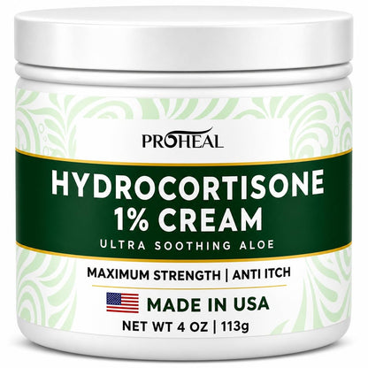 ProHeal 1% Hydrocortison Creme Maximum Stärke mit Aloe Vera - 113g Anti-Juckreiz Creme bei Insektenstichen, Ekzemen, Giftefeu, Gifteiche, Giftsumach und mehr