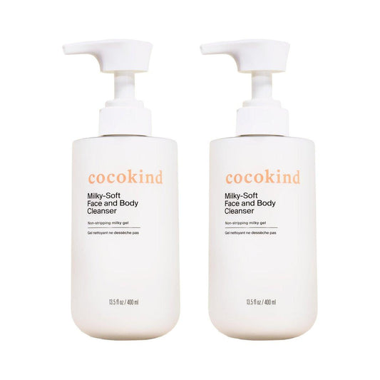Cocokind Milky-Soft Gesichts- und Körperreiniger, Feuchtigkeitsspendendes Gesichts- & Duschgel für empfindliche Haut, Sanfter Reiniger mit Ceramiden, Duftfrei & klinisch getestet, 13,5 oz (2er-Pack)