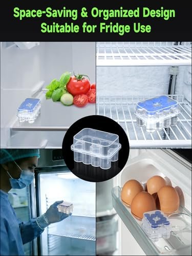 Leng Ke 10-Fach Peptid-Aufbewahrungsbox für Kühlschrank, Durchsichtiges 3ml Vial-Aufbewahrungsbox, Insulin-Fläschchen-Halter für Diabetiker