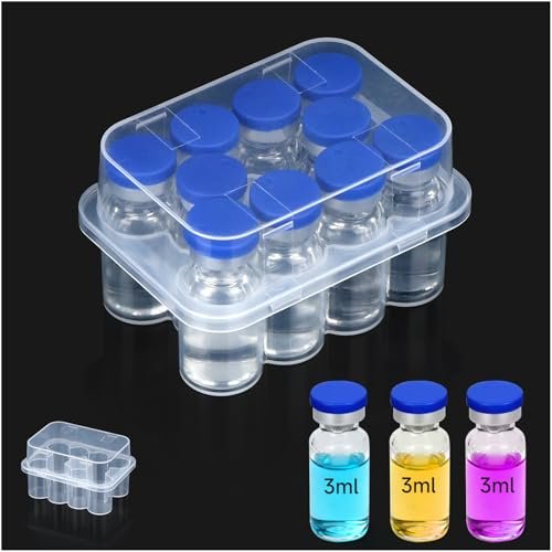Leng Ke 10-Fach Peptid-Aufbewahrungsbox für Kühlschrank, Durchsichtiges 3ml Vial-Aufbewahrungsbox, Insulin-Fläschchen-Halter für Diabetiker