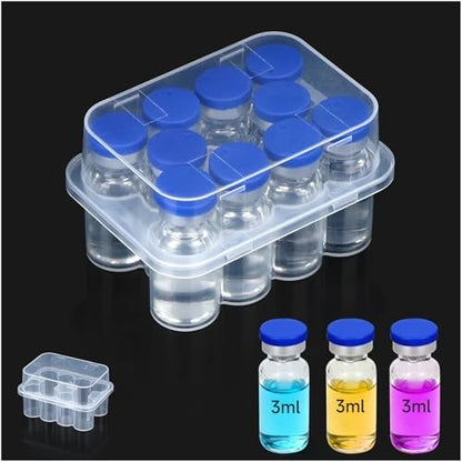 Leng Ke 10-Fach Peptid-Aufbewahrungsbox für Kühlschrank, Durchsichtiges 3ml Vial-Aufbewahrungsbox, Insulin-Fläschchen-Halter für Diabetiker