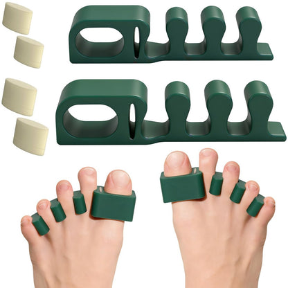 Verstellbare Zehenspreizer – 2 Paar weiche Gel-Spacer zur Zehenkorrektur für Damen und Herren, Zehenstrecker für Ballenkorrektor, Fußschmerzen, Plantarfasziitis, 50% dicker, S/M/L Größen