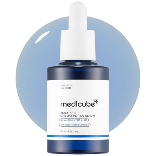 medicube Zero Pore One Day 10 Peptide Serum – Porenverfeinerndes & ölausgleichendes Serum mit AHA, BHA, PHA, LHA + Kupferpeptid GHK-Cu – Tägliche Pflege für straffe Haut – Koreanische Hautpflege, 30 ml