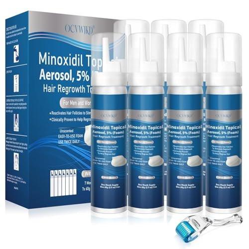 Extra starke 5% Minoxidil Schaum mit Biotin – Duftneutral, Unisex Haarbehandlung für dichteres, volleres Haar & Bart (14,77 oz, 7–8 Monatsvorrat)