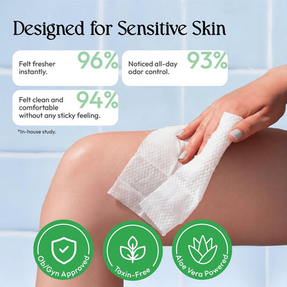 FOMIN Feminin Feuchttücher für Frauen - 9er Pack (72 Tücher) - pH-ausgeglichene Intimreinigungstücher mit Aloe Vera - Für empfindliche Haut - Einzelverpackt - Reiseutensilien & Geschenke für Frauen & Teenager