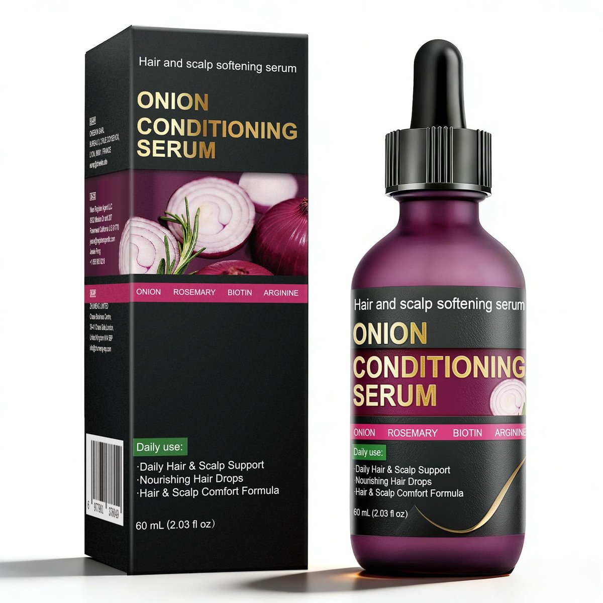 SKSOYT Onion Haarwuchs Serum für Kopfhaut & Haarpflege, Feuchtigkeitsspendendes Serum mit Zwiebelextrakt, Rosmarin & Biotin, Leichte tägliche Pflege für voller aussehendes Haar | 60 ml