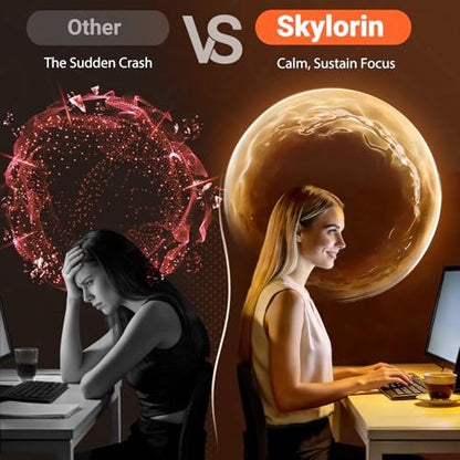 Skylorin 30 Sticks Instant Mushroom Coffee – 7 Adaptogene Pilze & 3000 mg hydrolysiertes Kollagen, Ashwagandha & L-Theanin – Glatte, säurearme Kaffeepäckchen für Fokus, Energie, Haut & Immunsystem – Wenig Koffein, kein Zittern