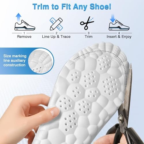 SMILESKY 2 Paar 4D Cloud Einlegesohlen - Stepper Einlegesohlen für Männer & Frauen, Superweicher Memory-Schaum, Stoßdämpfung, Anti-Ermüdung, Lindert Fußschmerzen, für Wandern und Stehen den ganzen Tag