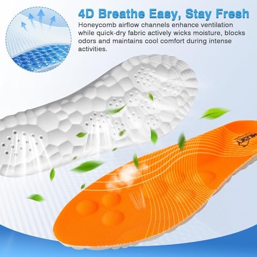 SMILESKY 2 Paar 4D Cloud Einlegesohlen - Stepper Einlegesohlen für Männer & Frauen, Superweicher Memory-Schaum, Stoßdämpfung, Anti-Ermüdung, Lindert Fußschmerzen, für Wandern und Stehen den ganzen Tag