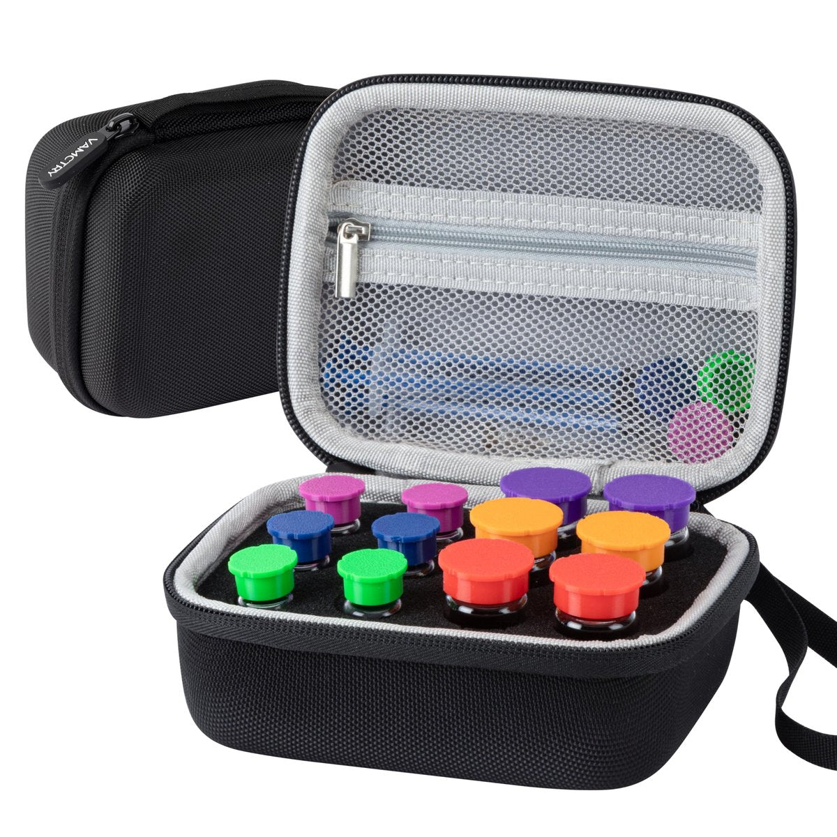 Vamctry Insulin-Vial-Schutzcase mit 12 Fächern, Insulin-Vial-Organizer-Tasche für Diabetiker, passend für 1 ml, 3 ml, 5 ml und 10 ml Vials