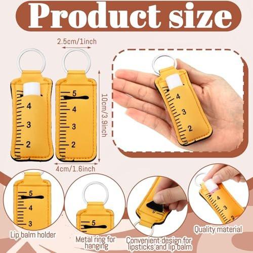 Loopeer 36-teiliger Lippenstifthalter mit Schlüsselanhänger – Lehrer-Dankeschön-Geschenk, Lip Balm Tasche mit Metallring, tragbarer Lippenstift-Organizer für Frauen (Lehrer-Dankeschön)