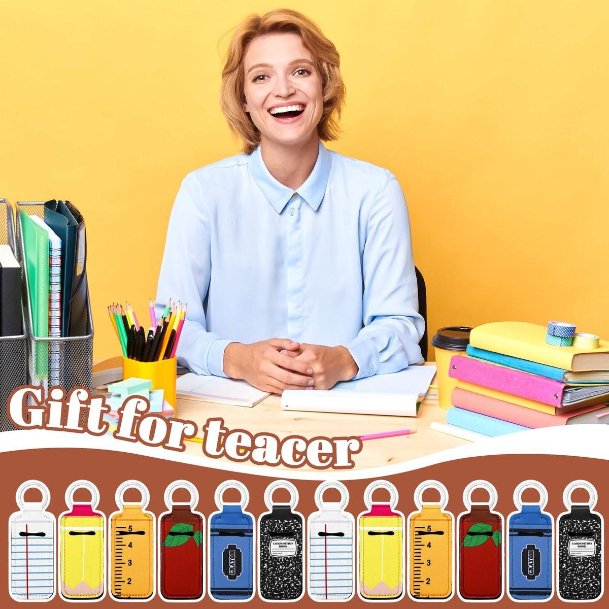 Loopeer 36-teiliger Lippenstifthalter mit Schlüsselanhänger – Lehrer-Dankeschön-Geschenk, Lip Balm Tasche mit Metallring, tragbarer Lippenstift-Organizer für Frauen (Lehrer-Dankeschön)