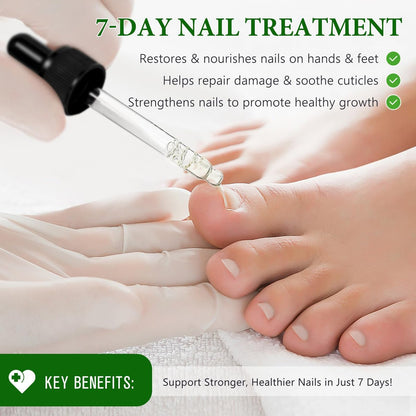 7 Tage Nagelpilz Behandlung Extra Stärke – Zehennagel Wachstumsöl mit Ingwer, Nagelserum für brüchige, dünne, geschädigte Nägel, stärkt und fördert das Wachstum, repariert Nagelhaut – 2 Flaschen (Packung mit 1)