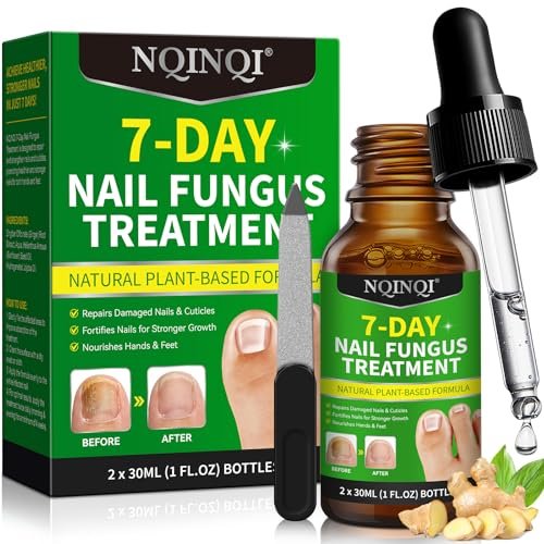 7 Tage Nagelpilz Behandlung Extra Stärke – Zehennagel Wachstumsöl mit Ingwer, Nagelserum für brüchige, dünne, geschädigte Nägel, stärkt und fördert das Wachstum, repariert Nagelhaut – 2 Flaschen (Packung mit 1)