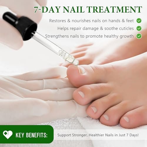 7 Tage Nagelpilz Behandlung Extra Stärke – Zehennagel Wachstumsöl mit Ingwer, Nagelserum für brüchige, dünne, geschädigte Nägel, stärkt und fördert das Wachstum, repariert Nagelhaut – 2 Flaschen (Packung mit 1)