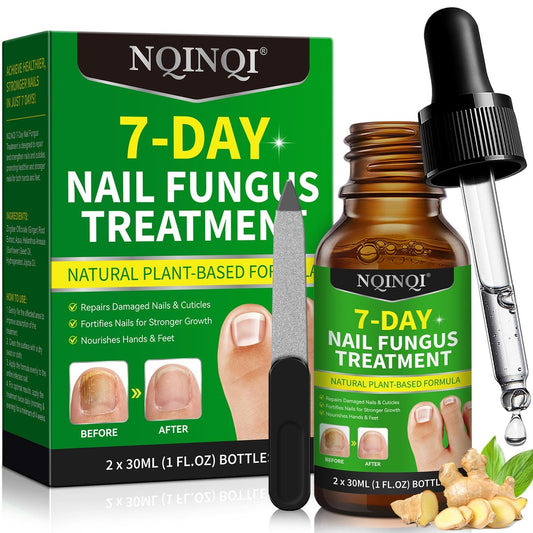 7 Tage Nagelpilz Behandlung Extra Stärke – Zehennagel Wachstumsöl mit Ingwer, Nagelserum für brüchige, dünne, geschädigte Nägel, stärkt und fördert das Wachstum, repariert Nagelhaut – 2 Flaschen (Packung mit 1)