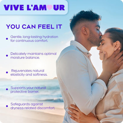 Vive L'Amour 15mg Hyaluronsäure Vaginalzäpfchen, Vaginalfeuchtigkeitscreme, kontinuierliche Hydratation, lindert vaginale Trockenheit, stellt natürliche Weichheit & Elastizität wieder her, Vaginalgesundheit (12 Stück)