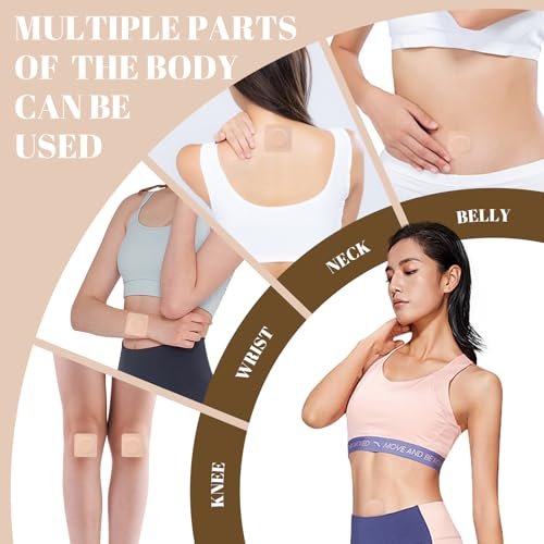 48 Stück Rizinusöl-Pflaster, Bio-Baumwoll-Rizinusöl-Pack-Wrap, atmungsaktiv & selbstklebend für Bauchnabel-Pflaster, tragbar, auslaufsicher, kein Abwaschen, beige