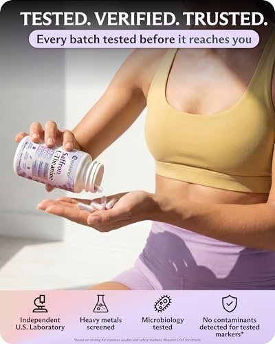 Evolance Saffron Extrakt mit Affron 28mg, Magnesiumglycinat 1000mg, L-Theanin 200mg – Für Stress- und Stimmungsunterstützung, Schlaf & Konzentration, Melatoninfrei, 60 vegane Kapseln