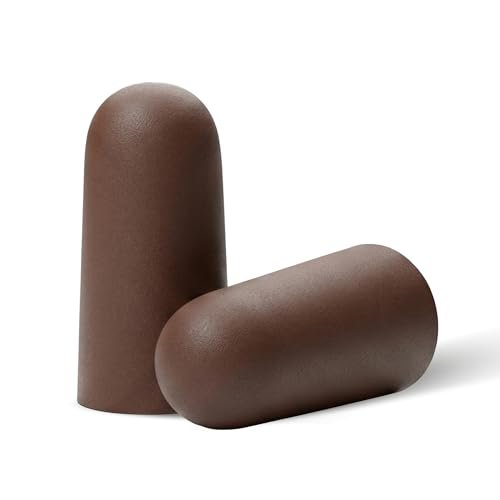 Happy Hippo Schaumstoff-Ohrstöpsel, 33 dB NRR, (50 Paar, 100 Ohrstöpsel), Maximaler Schutz für Schlafen, Elektrowerkzeuge, laute Arbeitsumgebungen (Dunkelbraun)