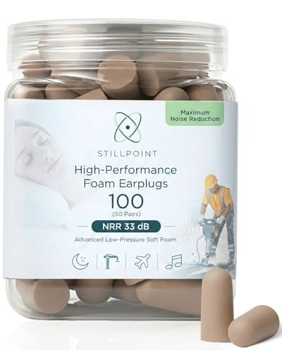 Happy Hippo Soft Foam Ohrstöpsel, 33 dB NRR, (50 Paare, 100 Stöpsel), Maximaler Schutz für Schlafen, Elektrowerkzeuge, laute Arbeitsumgebungen (Beige)
