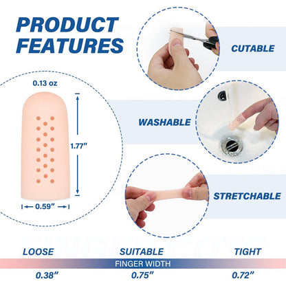 Gel-Fingerlinge mit Belüftungslöchern, Silikon-Fingerschutzkappen für Daumen- und Fingerspitzen, ideal bei Triggerfinger, Arthritis, Rissen, Blasen, Schwielen, Nagelhaut & Schmerzlinderung (Hautfarben, M(10))