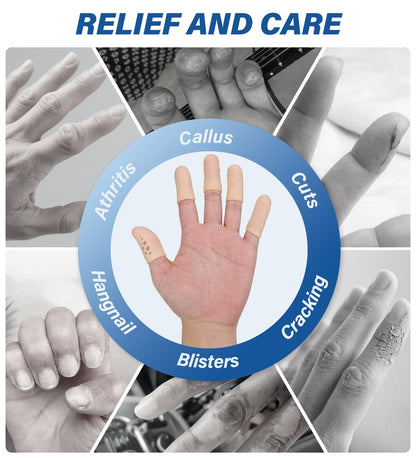 Gel-Fingerlinge mit Belüftungslöchern, Silikon-Fingerschutzkappen für Daumen- und Fingerspitzen, ideal bei Triggerfinger, Arthritis, Rissen, Blasen, Schwielen, Nagelhaut & Schmerzlinderung (Hautfarben, M(10))