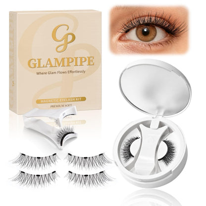 Magnetische Wimpern ohne Eyeliner & Kleber – Wiederverwendbare Naturlook Wimpern mit Applikator, Leicht & Bequem, Einfach An- und Abzunehmen