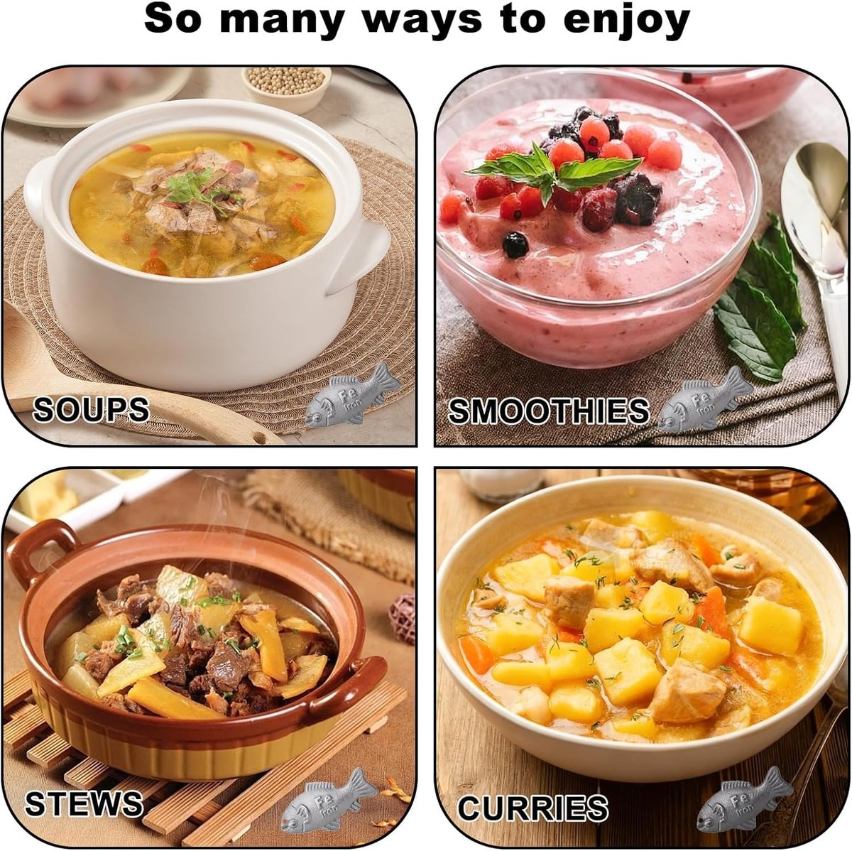 Eisen Fisch Kochwerkzeug – Natürliche Eisenquelle für Veganer, ideales Geschenk (1 Packung)