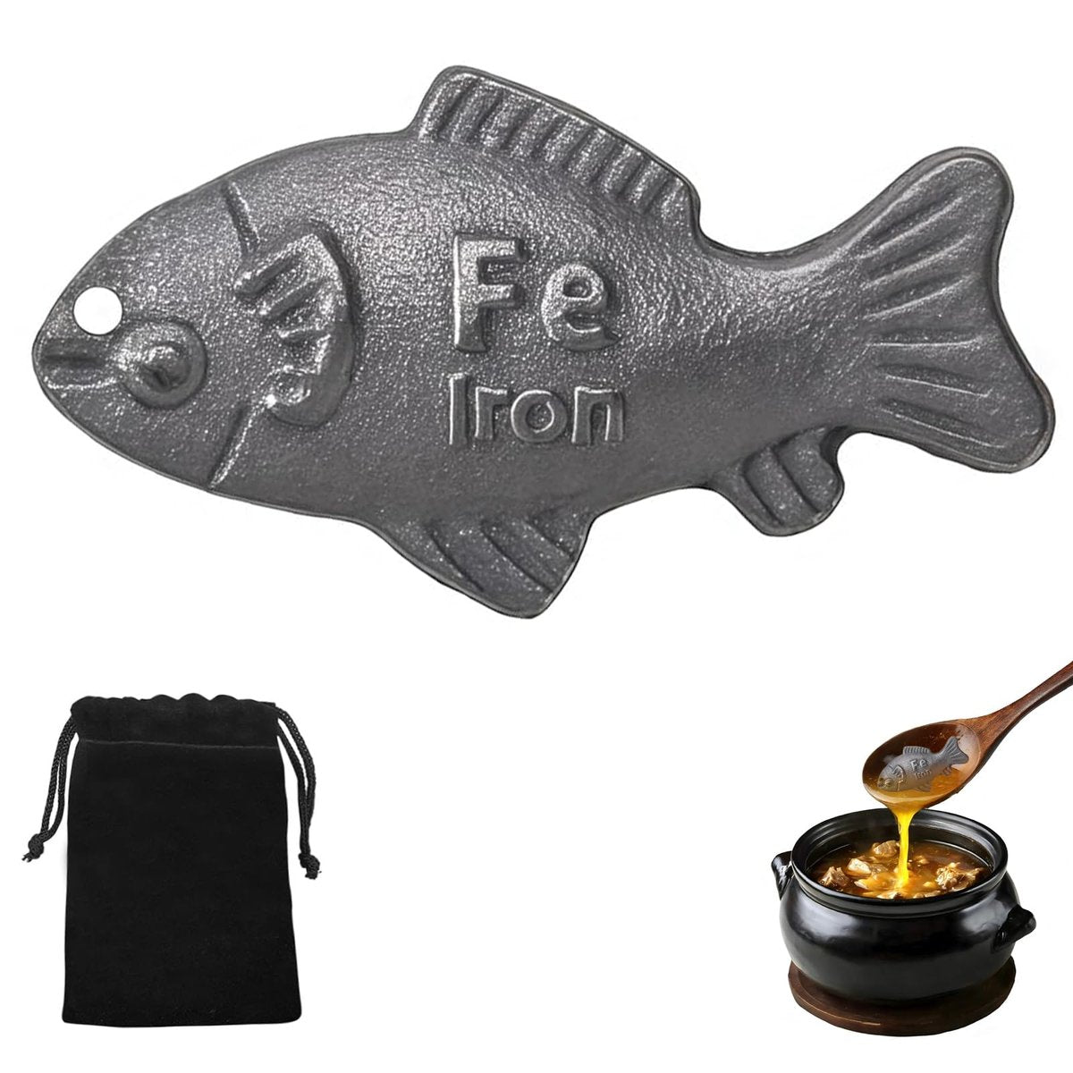 Eisen Fisch Kochwerkzeug – Natürliche Eisenquelle für Veganer, ideales Geschenk (1 Packung)