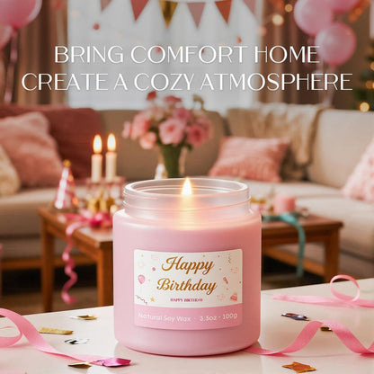 NORVENCE Duftkerzen Geschenkset – Stressabbau Kerzen für Zuhause, Premium Sojakerzen Set, Kerzen für Frauen und Männer, Geburtstagsgeschenke (Geburtstag Rosa, 200 g)