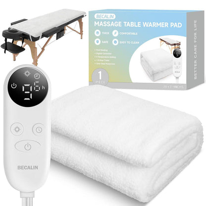 Massage-Liegenheizauflage Profi – Wärmeunterlage für Massagebetten mit 9 Timer- und 9 Heizstufen, Überhitzungsschutz, verdicktes & weiches Fleece, 30" x 71"