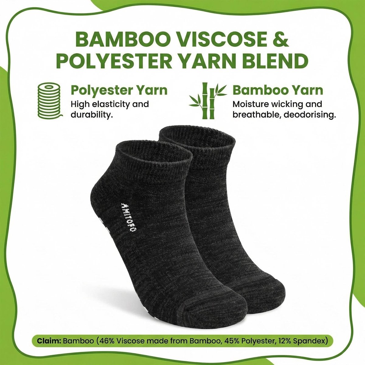 CaiDieNu Antirutsch-Socken für Damen: Krankenhaus-Diabetikersocken mit Griff für Senioren, Schwangere, Grippy Low Cut, 6 Paar, gemischte Farben, Medium