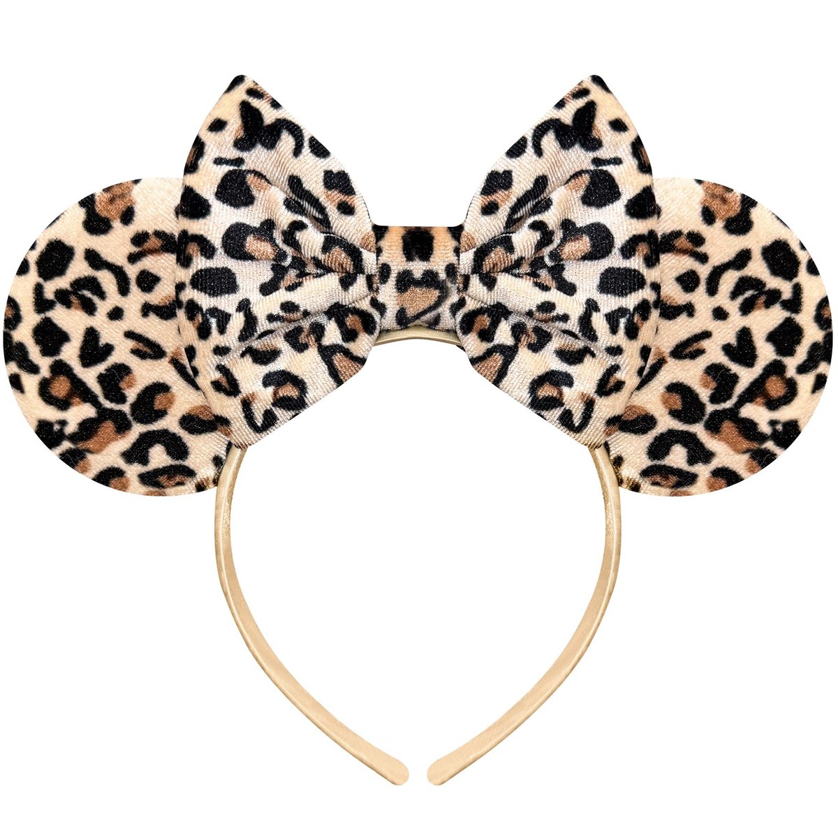 Bmobuo Leopardenmuster Mausohren Stirnband für Frauen, Leoparden Fuzzy Schleifen Ohren, Süßes Haarband