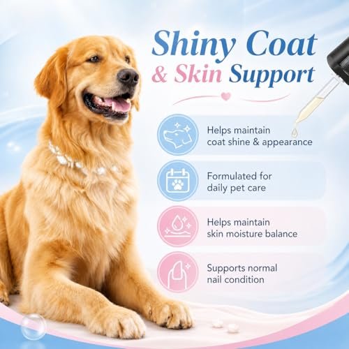 Flüssiges Kollagen für Hunde & Katzen – Weidekollagen-Peptide mit Biotin, Vitamin C & Hyaluronsäure für Haut & Fell