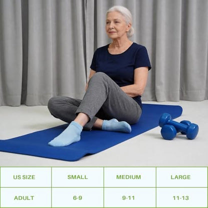 CaiDieNu Antirutsch-Socken für Damen: Krankenhaus-Diabetikersocken mit Griff für Senioren, Schwangere, Grippy Low Cut, 6 Paar, gemischte Farben, Medium