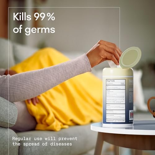 BIOPURE Antibakterielle Handtücher Vanilla Dream Duft | Antibakterielle Tücher mit Aloe und Vitamin E | 5x7 Zoll Feuchttücher-Spender | Ohne Parabene, Sulfate oder Phthalate, tötet 99% der Keime, 50 Stück
