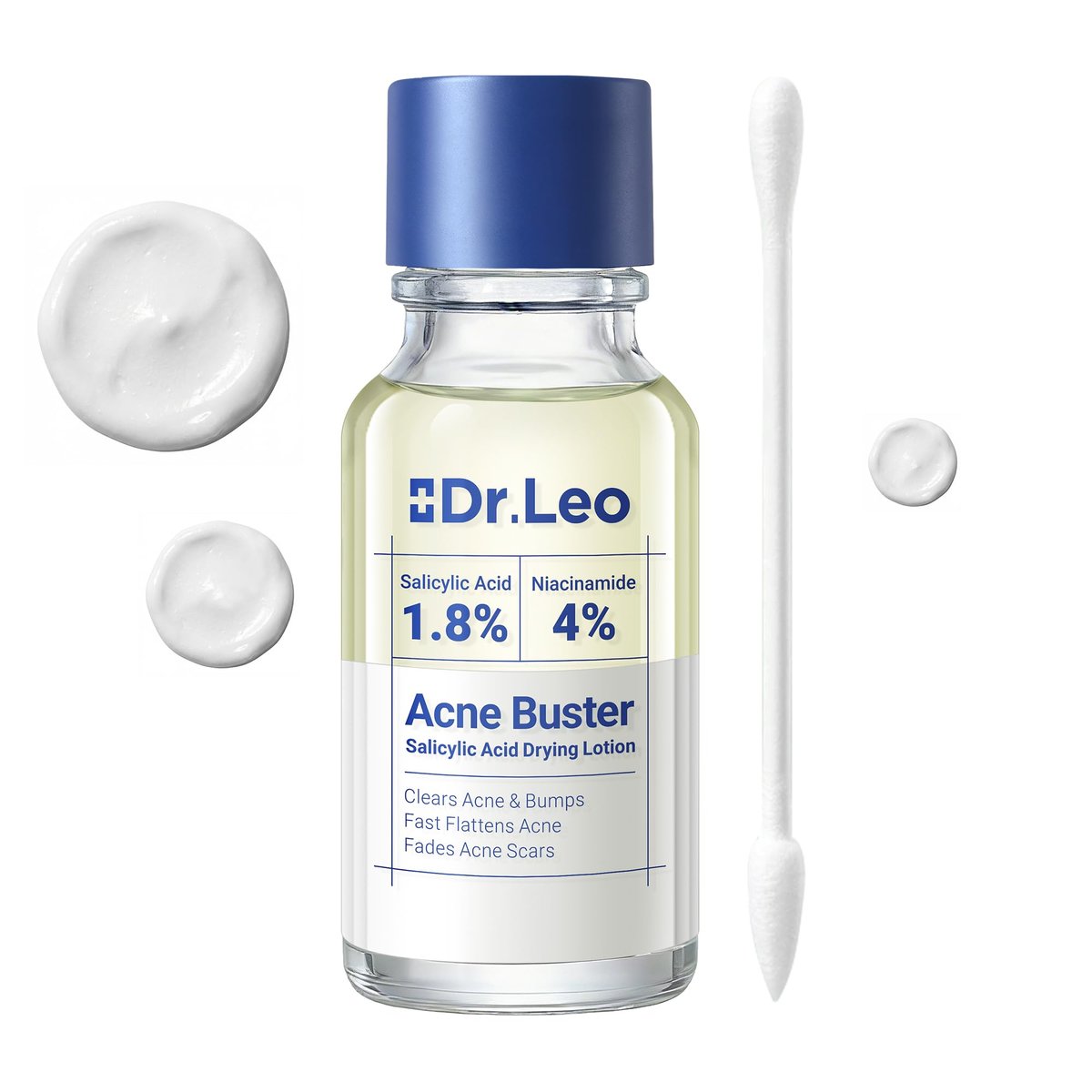 Dr.Leo 1,8% Salicylsäure Spot Serum – Akne Trocknungslotion für empfindliche, zu Akne neigende Haut | Niacinamid, schnelle Pickel Linderung, verblasst Aknemale, Übernacht- & Periodenausbrüche, 20 ml