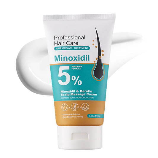 5% Minoxidil Kopfhautmassagecreme, Minoxidil Kopfhautfeuchtigkeitscreme für Frauen und Männer Haarwuchs mit Keratin und Ingwerextrakt für Haarregenerationsbehandlungen, Extra starke Haarausfall-Lösung