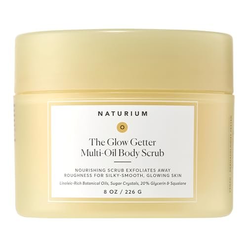 Naturium Glow Getter Body Scrub – Peeling mit Zuckerkristallen, Linolsäure-reiche Öle, Glycerin & Squalan, 226 g