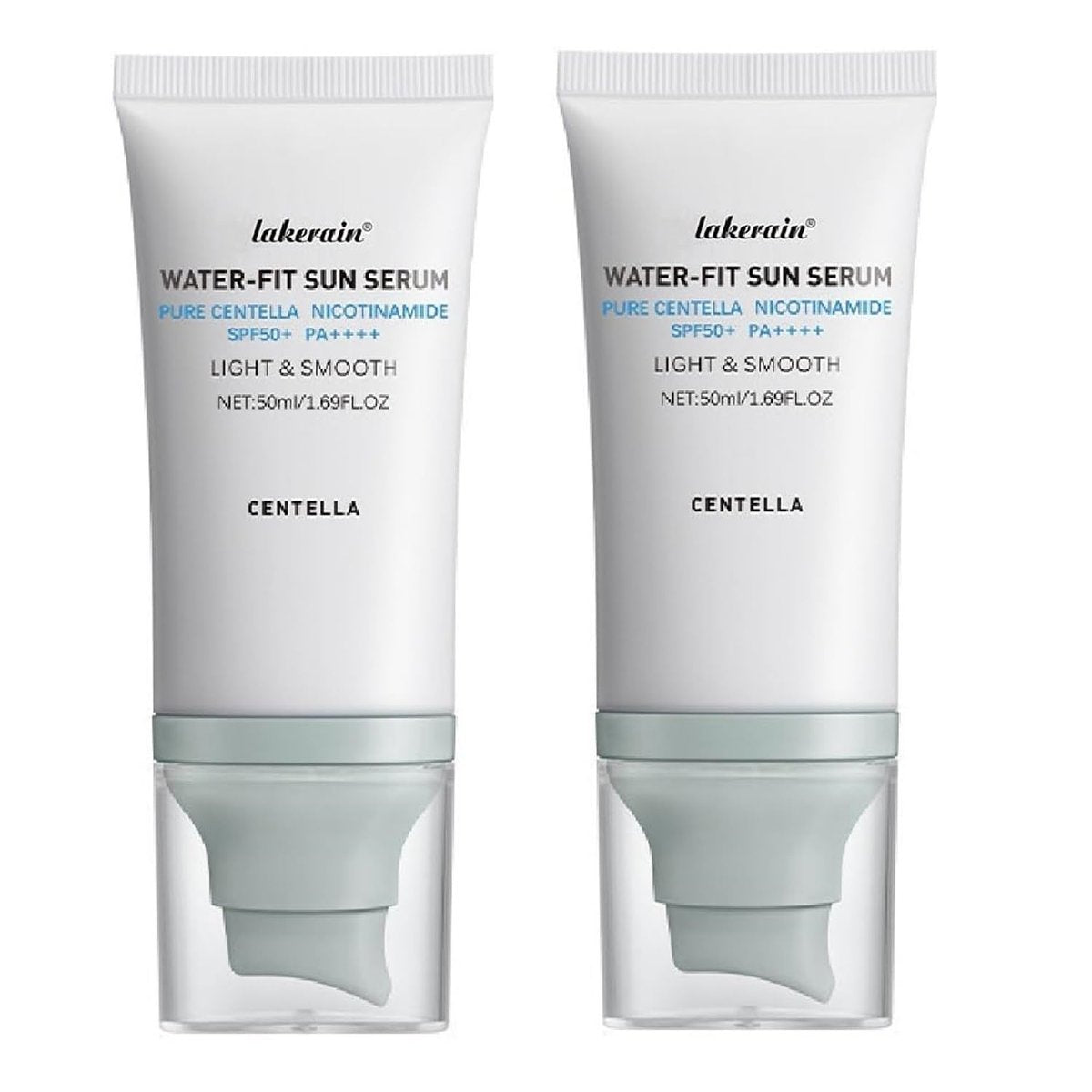 Madagascar Centella Sonnenschutz SPF 50, Gesichts-Sonnenschutz mit langanhaltendem Schutz, kein weißer Schimmer für trockene und fettige Haut, feuchtigkeitsspendendes, nicht klebriges Centella Water-Fit Sonnenserum für alle Hauttypen (2 Stück Blau)