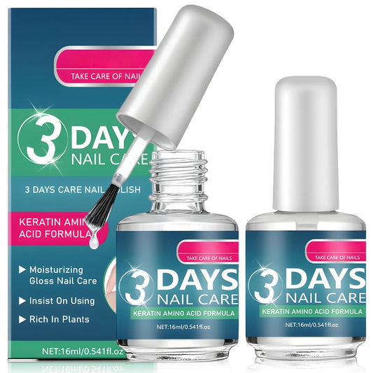 3-Tage Nagelpflege – Stärkung und Feuchtigkeit, Keratin-Aminosäure-Formel Nagelpflegeöl, für trockene, schwache & brüchige Nägel (2 Stück)