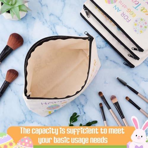 Tallew 8 Stücke Oster-Geschenke für Lehrer in Bulk, Oster-Make-up-Tasche mit Hasen-Eier-Motiv, Kosmetiktasche für Lehrer-Dankeschön und Geburtstagsgeschenke