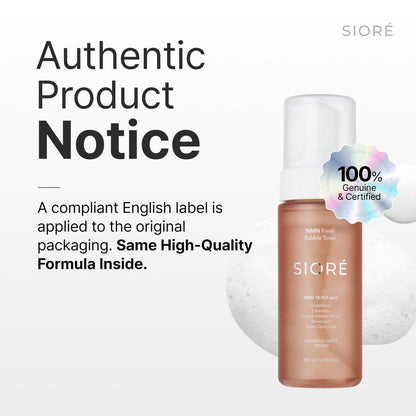 Siore NMN Fresh Bubble Toner – Glow-Boostender Toner mit 99% reinem NMN 10.000 ppm, Resveratrol, Centella, Niacinamid und Ceramid | Glasglanz-Haut | Koreanische Apotheken-Anti-Aging-Pflege